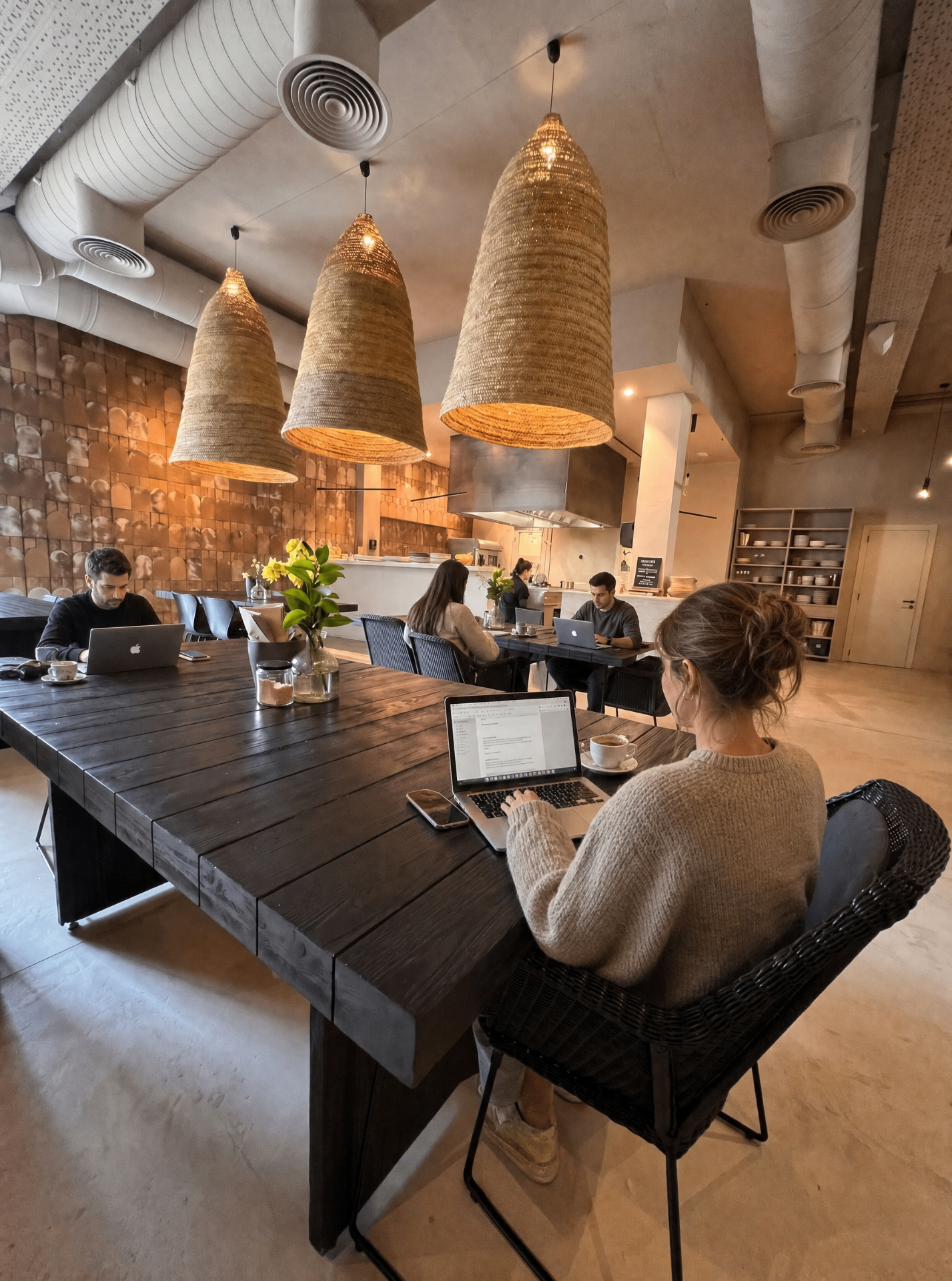 Working at Son Braho with coffee