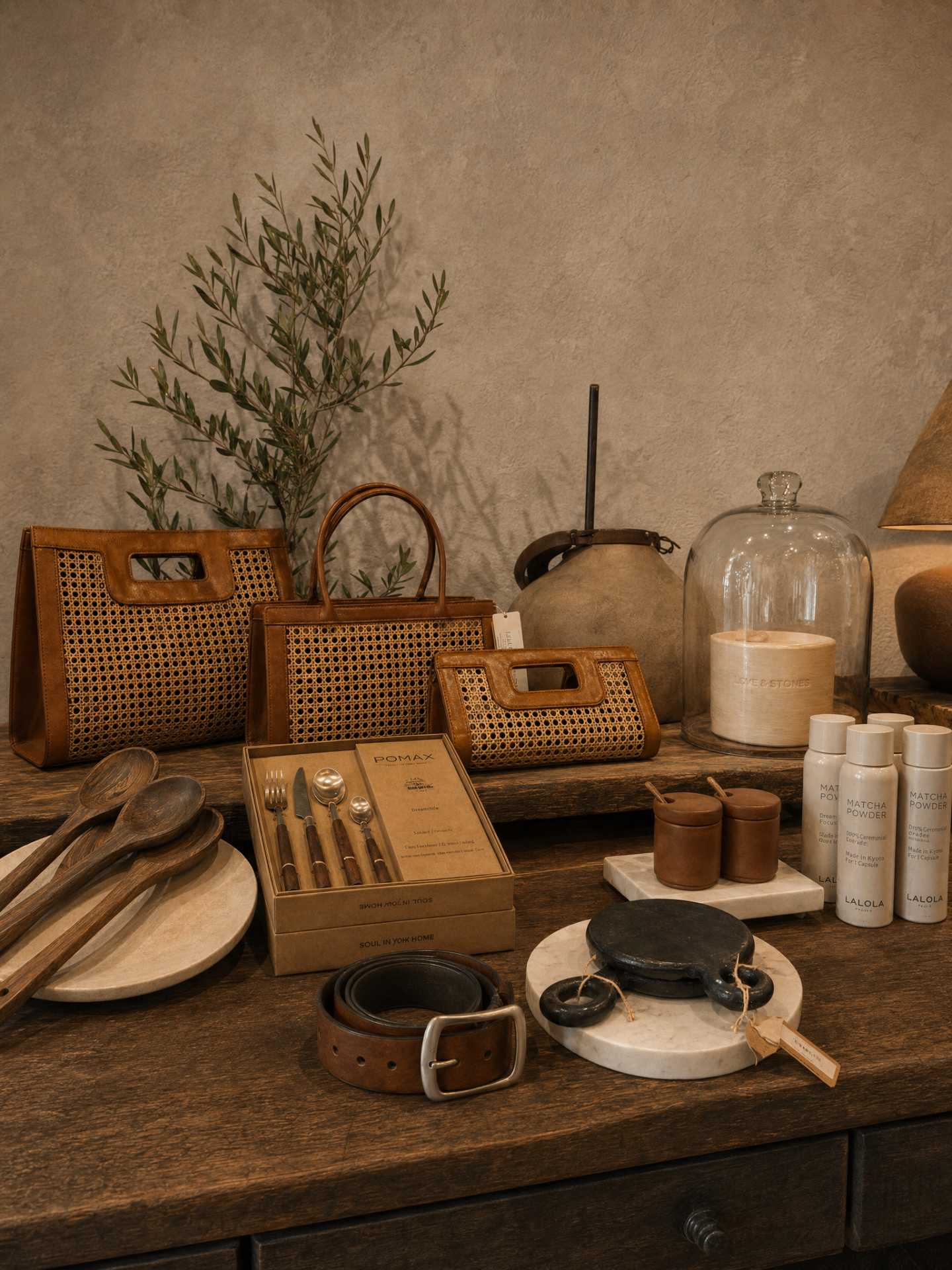 Son Braho interior with maker pieces